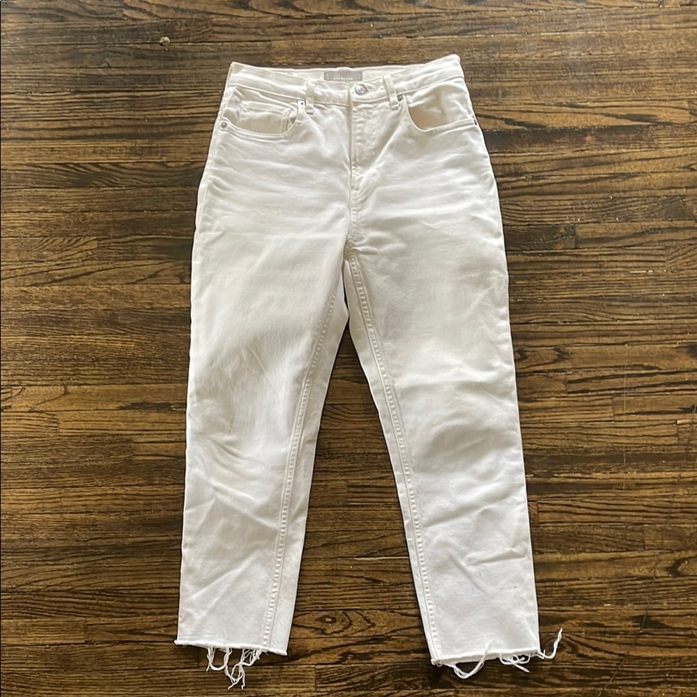 Everlane “the cheeky jean” cropped white denim